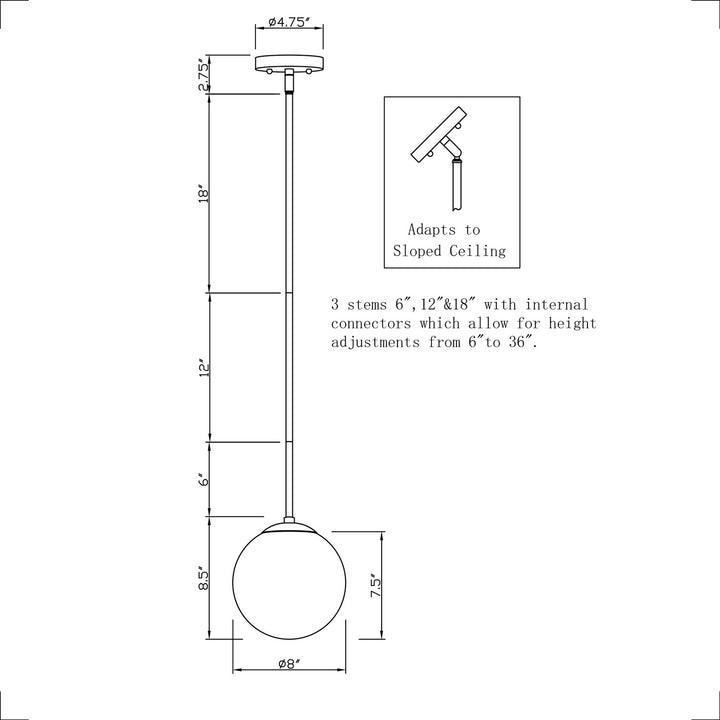 Forte Selene 2746-01-55 Pendant Light - Brushed Nickel