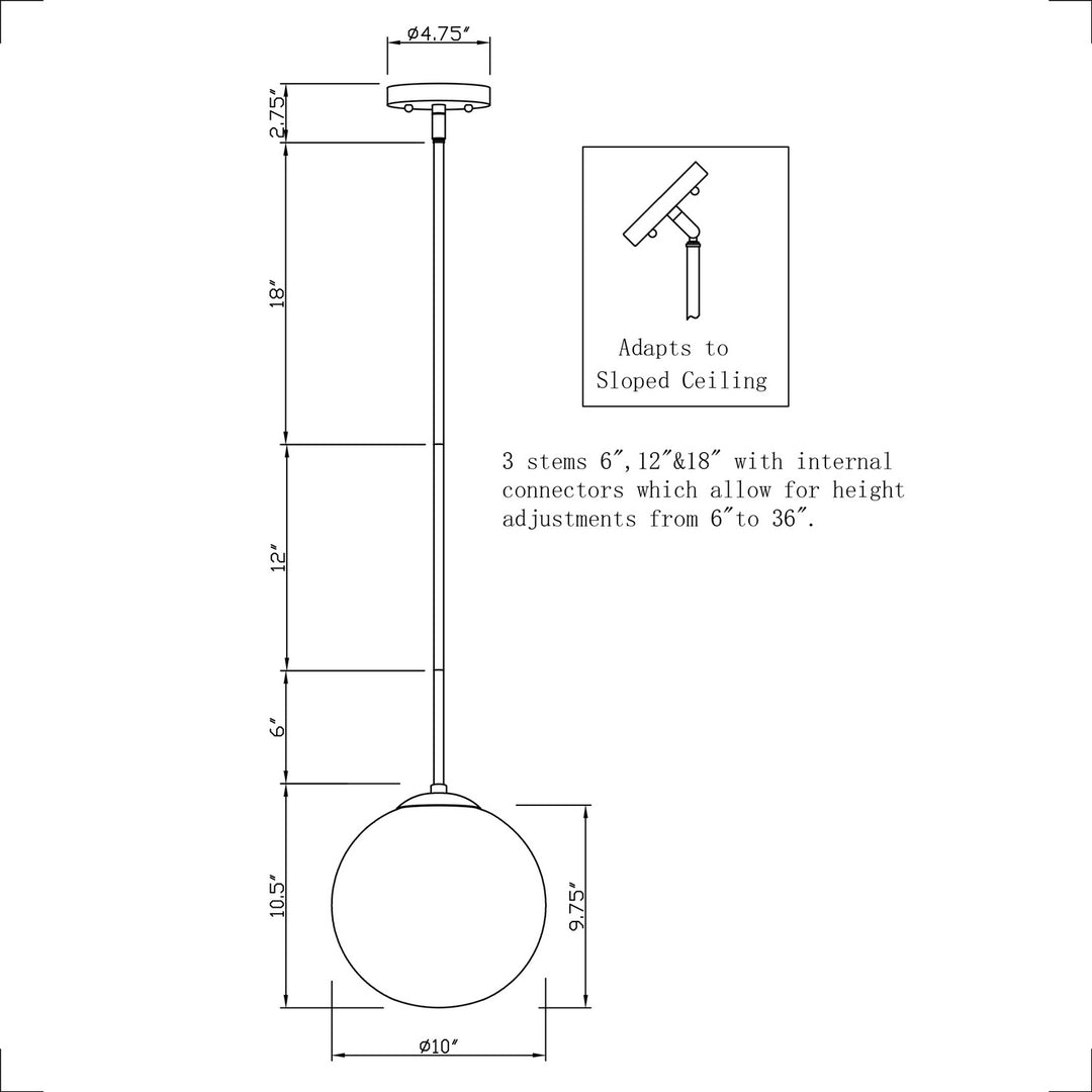 Forte Selene 2747-01-55 Pendant Light - Brushed Nickel