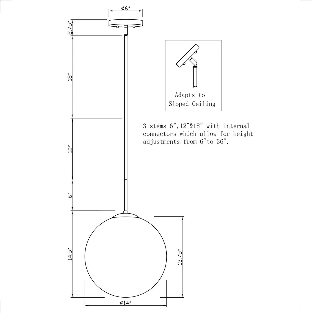 Forte Selene 2765-01-55 Pendant Light - Brushed Nickel