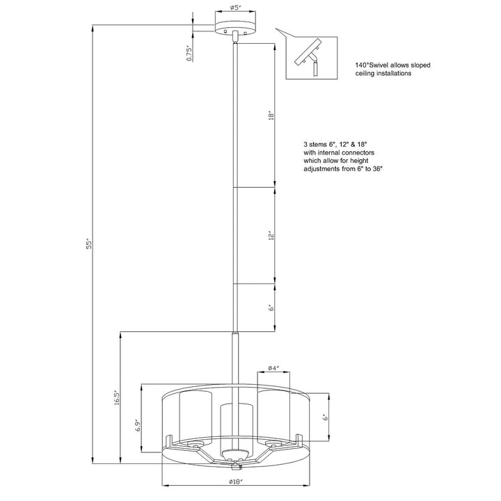 Forte Shaw 2731-03-55 Pendant Light - Brushed Nickel