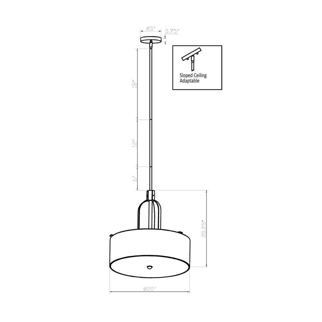 Forte Tama 2738-03-32 Pendant Light - Antique Bronze