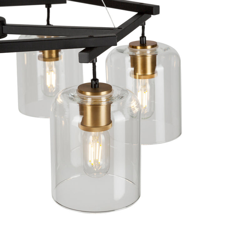 Forte Tyrone 2724-06-62 Chandelier Light - Black and Soft Gold