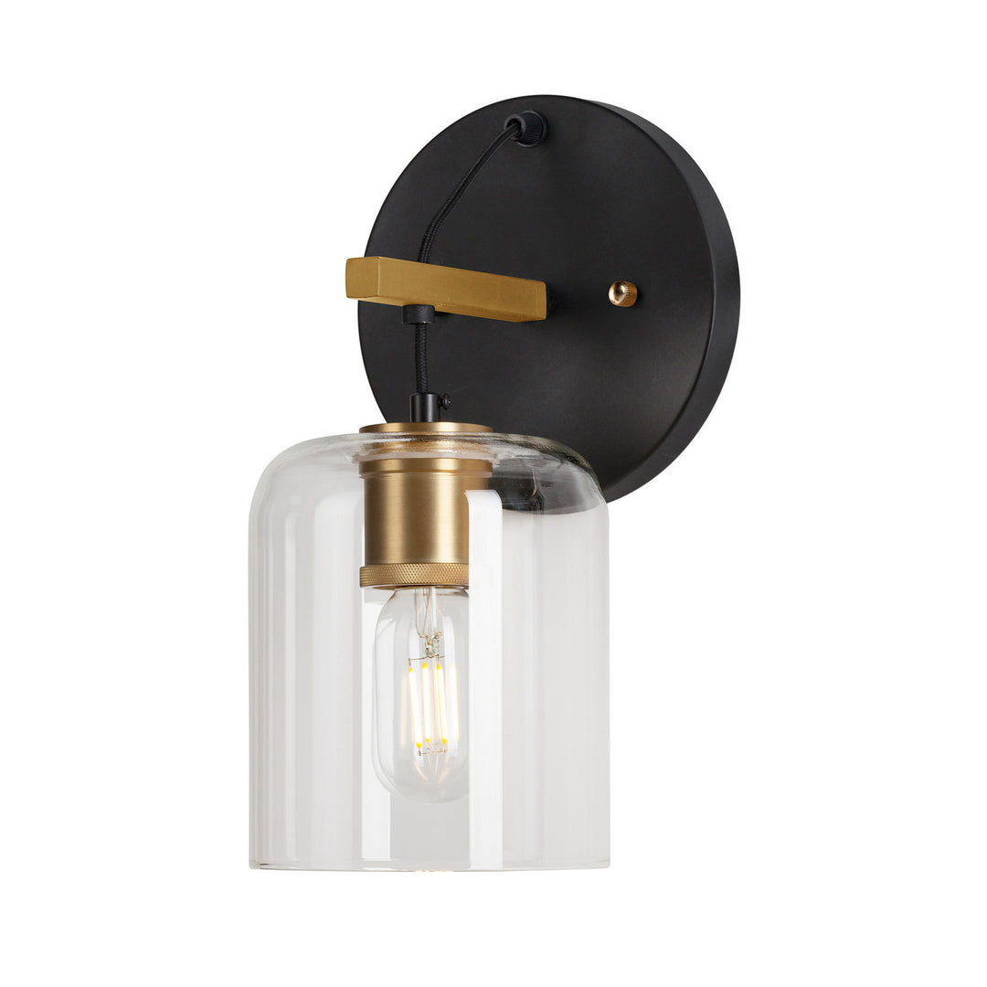 Forte Tyrone 5724-01-62 Wall Light - Black and Soft Gold