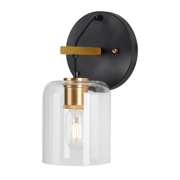 Forte Tyrone 5724-01-62 Wall Light - Black and Soft Gold