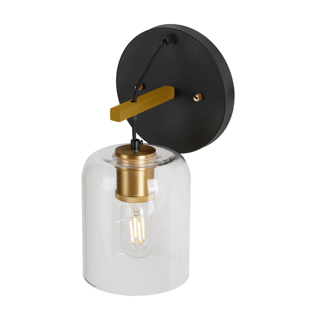 Forte Tyrone 5724-01-62 Wall Light - Black and Soft Gold