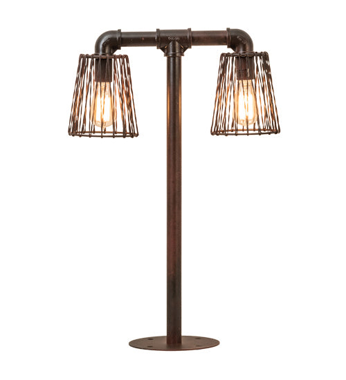 Meyda Tiffany Lighting 232891 Pipedream Two Light Table Lamp Lamp Bronze / Dark
