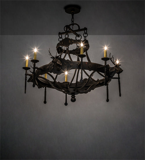 Meyda Tiffany Stag 234729 Chandelier Light - Timeless Bronze