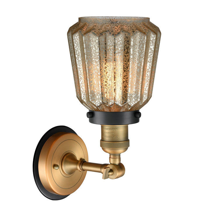 Innovations Franklin Restoration 203BB-BPBK-HRBK-G146 Wall Sconce Light - Brushed Brass