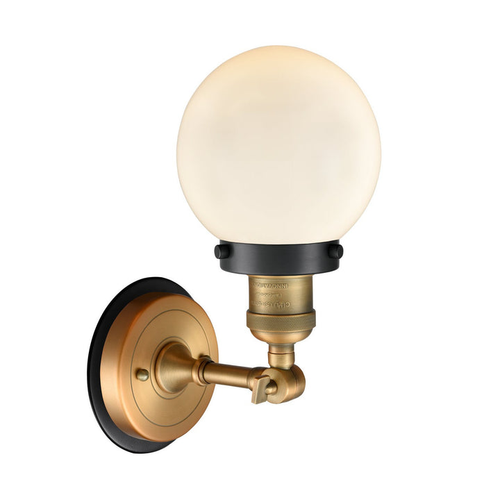 Innovations Franklin Restoration 203BB-BPBK-HRBK-G201-6 Wall Sconce Light - Brushed Brass
