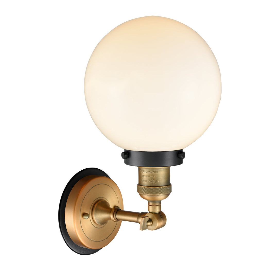 Innovations Franklin Restoration 203BB-BPBK-HRBK-G201-8 Wall Sconce Light - Brushed Brass