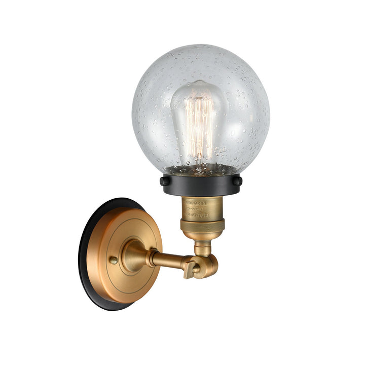 Innovations Franklin Restoration 203BB-BPBK-HRBK-G204-6 Wall Sconce Light - Brushed Brass