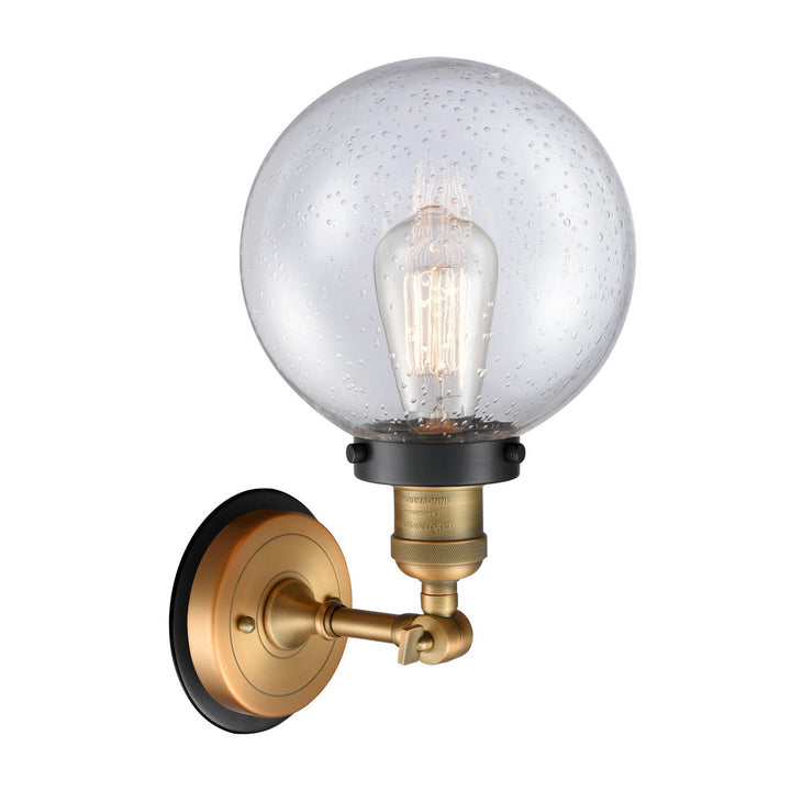 Innovations Franklin Restoration 203BB-BPBK-HRBK-G204-8 Wall Sconce Light - Brushed Brass