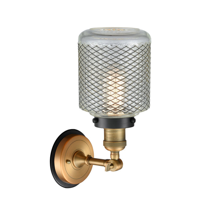 Innovations Franklin Restoration 203BB-BPBK-HRBK-G262 Wall Sconce Light - Brushed Brass