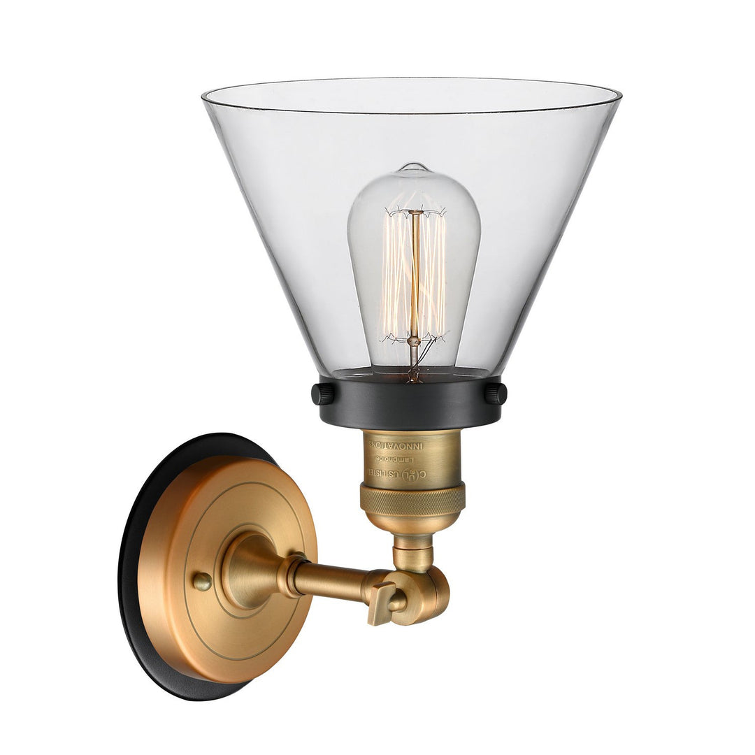 Innovations Franklin Restoration 203BB-BPBK-HRBK-G42 Wall Sconce Light - Brushed Brass
