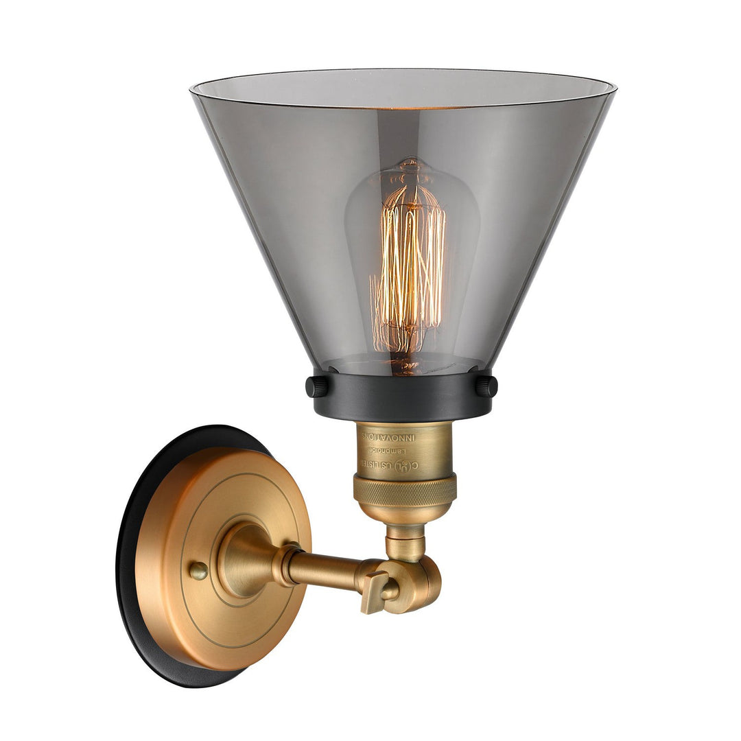 Innovations Franklin Restoration 203BB-BPBK-HRBK-G43 Wall Sconce Light - Brushed Brass