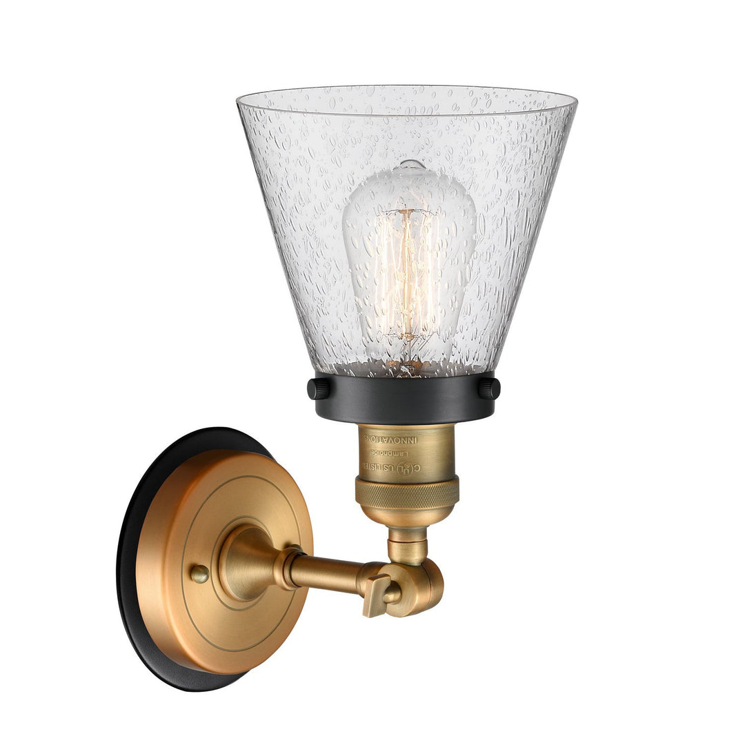 Innovations Franklin Restoration 203BB-BPBK-HRBK-G64 Wall Sconce Light - Brushed Brass
