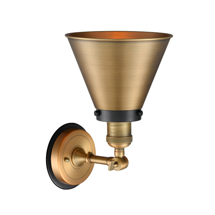Innovations Franklin Restoration 203BB-BPBK-HRBK-M13-BB Wall Sconce Light - Brushed Brass