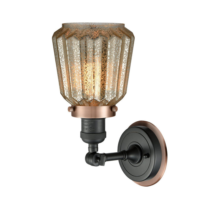 Innovations Franklin Restoration 203BK-BPAC-HRAC-G146 Wall Sconce Light - Matte Black