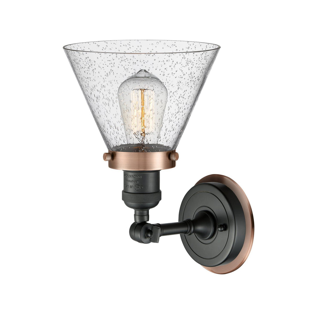 Innovations Franklin Restoration 203BK-BPAC-HRAC-G44 Wall Sconce Light - Matte Black