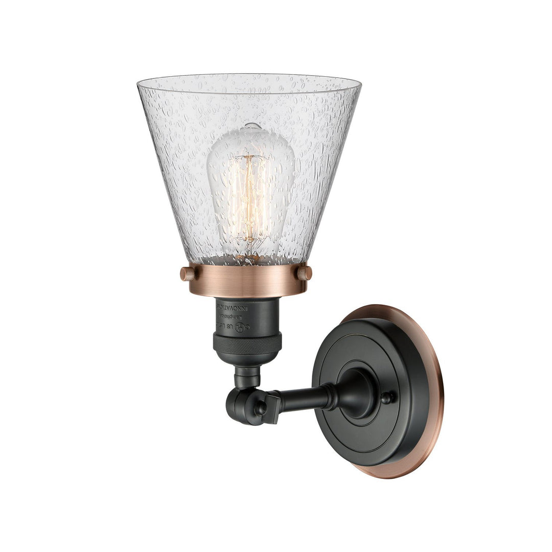 Innovations Franklin Restoration 203BK-BPAC-HRAC-G64 Wall Sconce Light - Matte Black