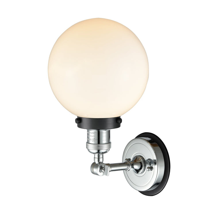 Innovations Franklin Restoration 203PC-BPBK-HRBK-G201-8 Wall Sconce Light - Polished Chrome