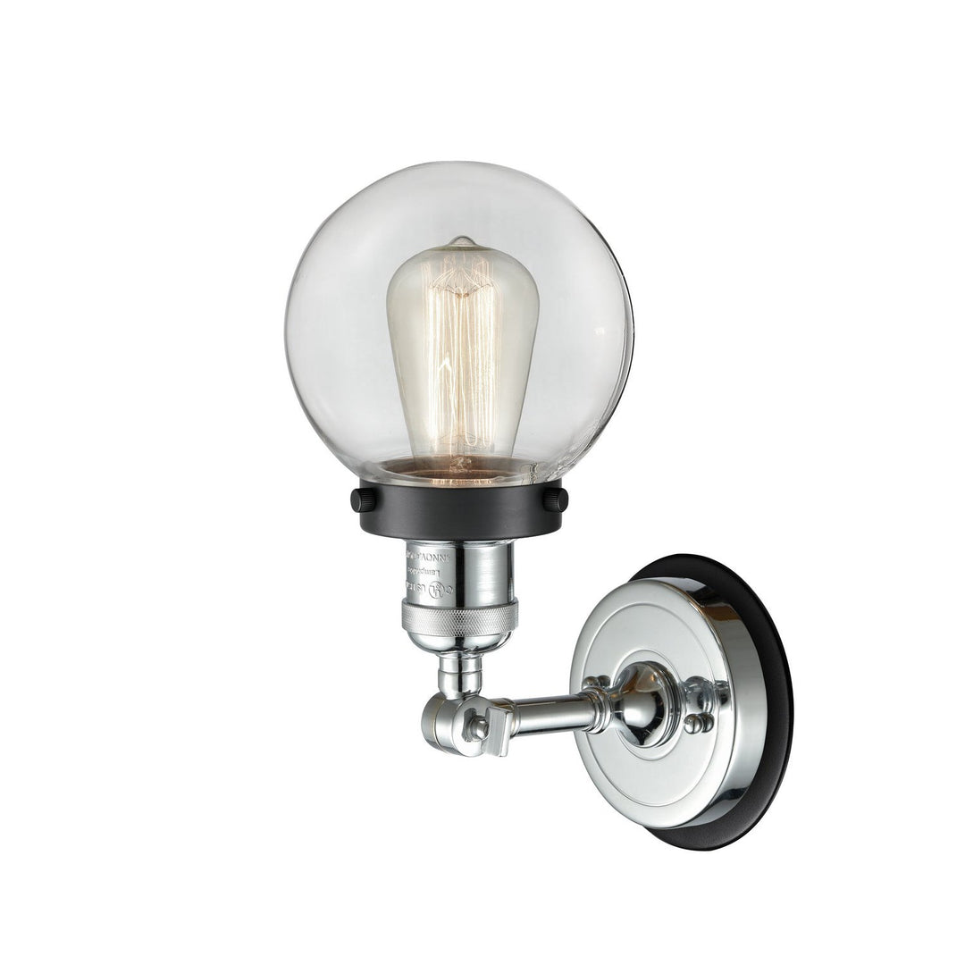 Innovations Franklin Restoration 203PC-BPBK-HRBK-G202-6 Wall Sconce Light - Polished Chrome