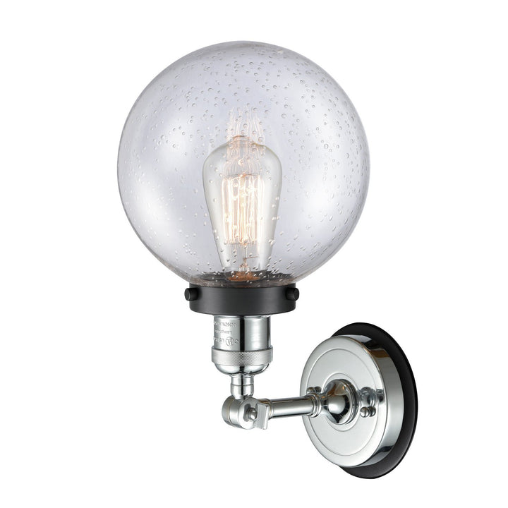 Innovations Franklin Restoration 203PC-BPBK-HRBK-G204-8 Wall Sconce Light - Polished Chrome