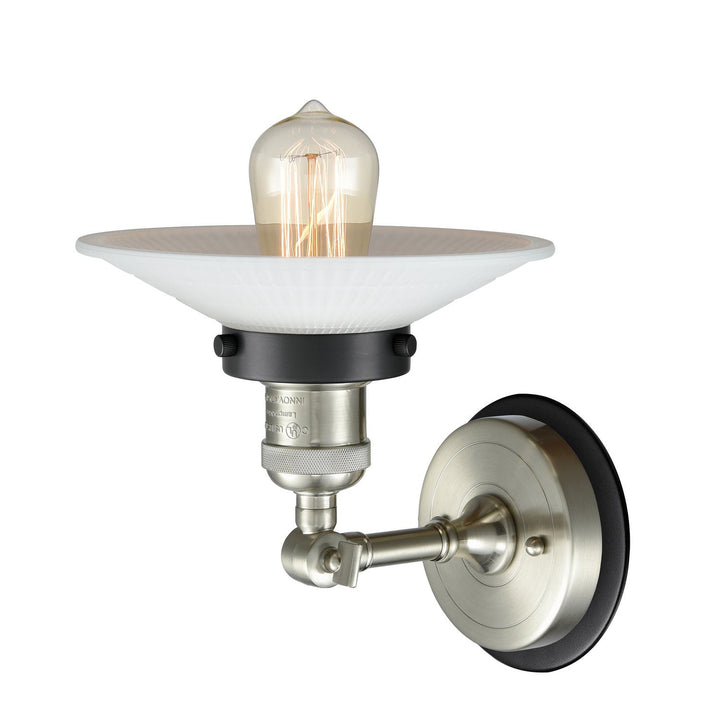 Innovations Franklin Restoration 203SN-BPBK-HRBK-G1 Wall Sconce Light - Brushed Satin Nickel