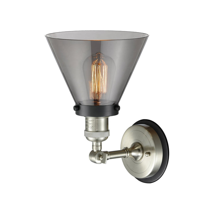 Innovations Franklin Restoration 203SN-BPBK-HRBK-G43 Wall Sconce Light - Brushed Satin Nickel