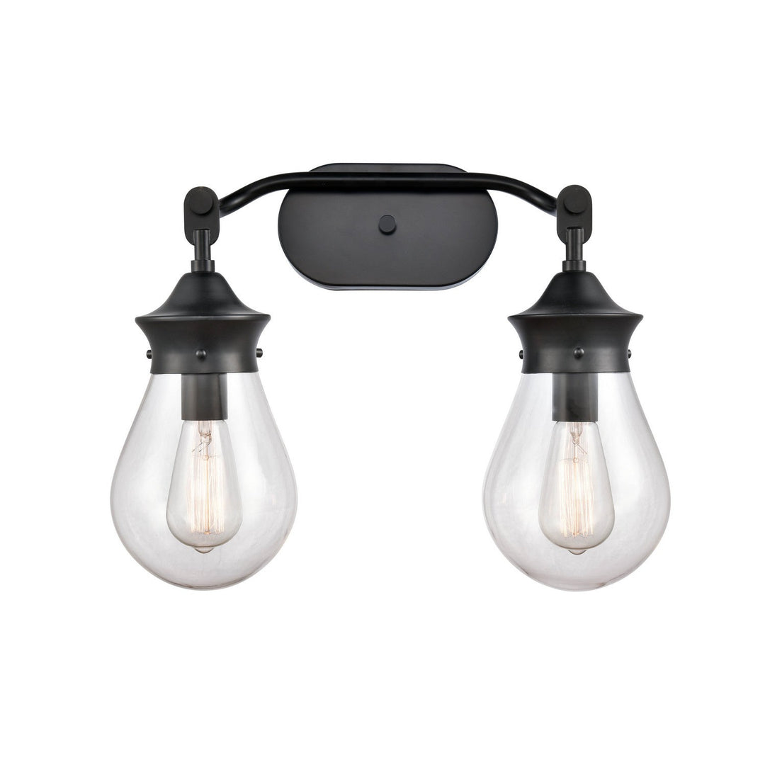 Innovations 414-2W-BK-G4142-6 Bath Vanity Light 19 in. wide - Matte Black