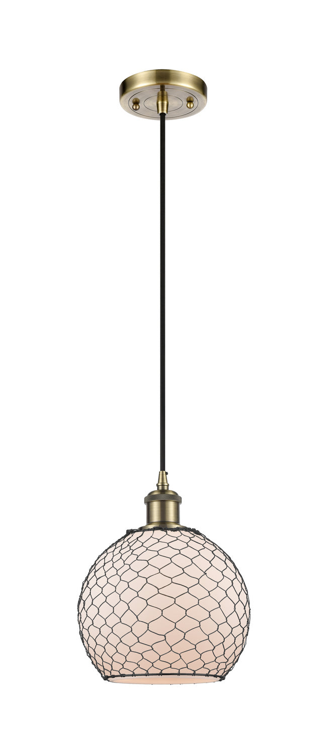 Innovations Ballston 516-1P-AB-G121-8CBK-LED Pendant Light - Antique Brass