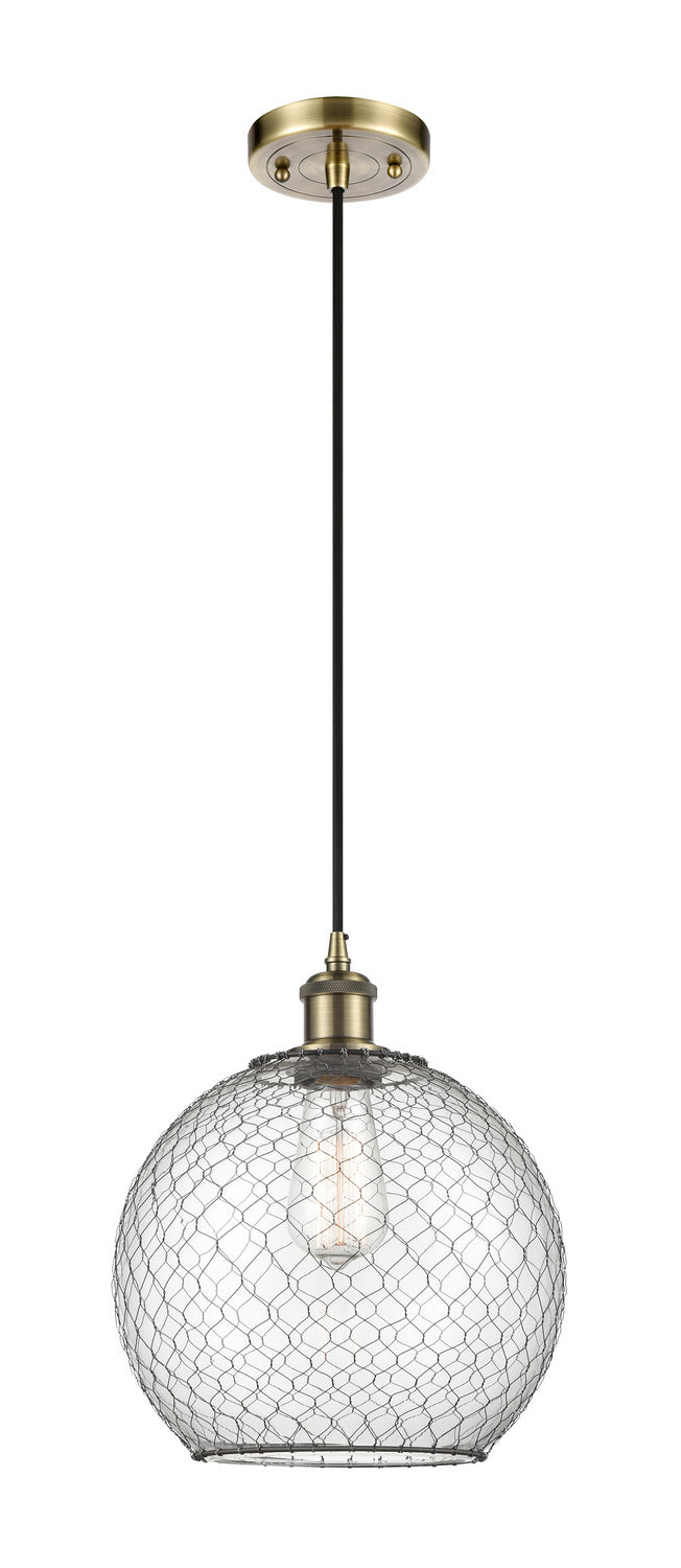 Innovations Ballston 516-1P-AB-G122-10CBK Pendant Light - Antique Brass