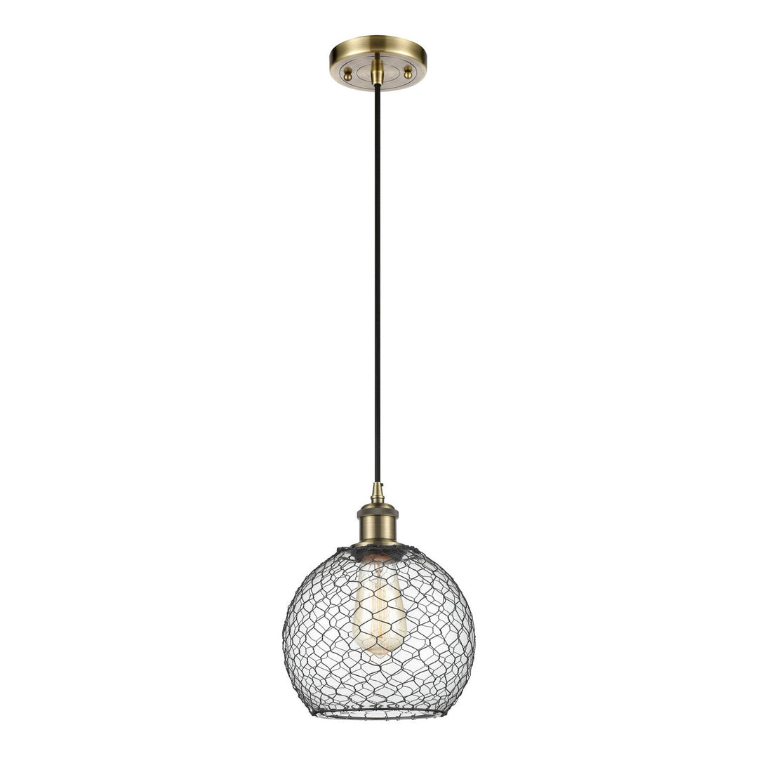 Innovations Ballston 516-1P-AB-G122-8CBK Pendant Light - Antique Brass