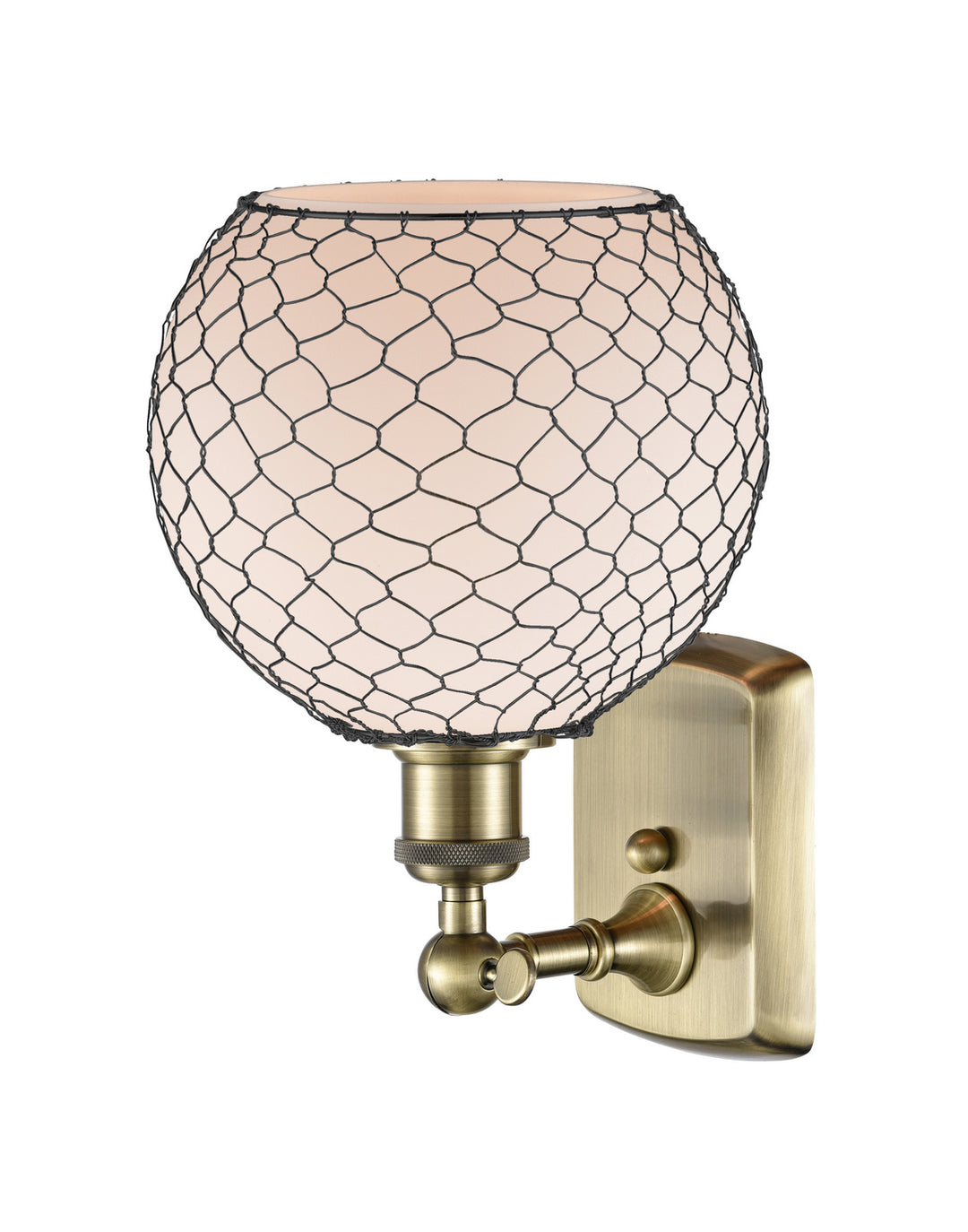 Innovations Ballston 516-1W-AB-G121-8CBK-LED Wall Sconce Light - Antique Brass