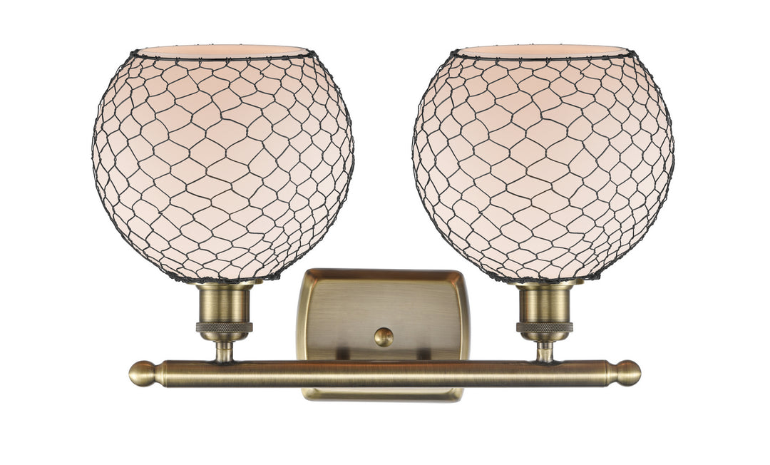 Innovations Ballston 516-2W-AB-G121-8CBK-LED Bath Vanity Light 16 in. wide - Antique Brass