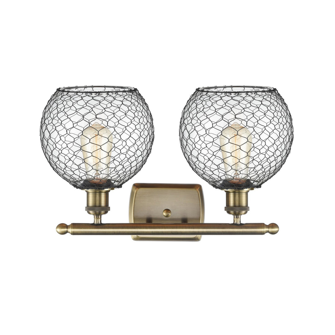 Innovations Ballston 516-2W-AB-G122-8CBK-LED Bath Vanity Light 16 in. wide - Antique Brass