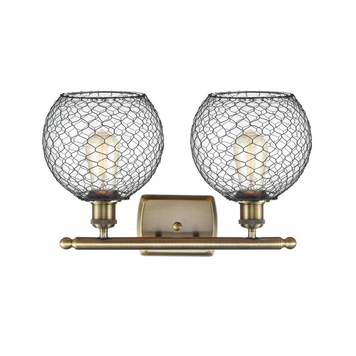 Innovations Ballston 516-2W-AB-G122-8CBK-LED Bath Vanity Light 16 in. wide - Antique Brass