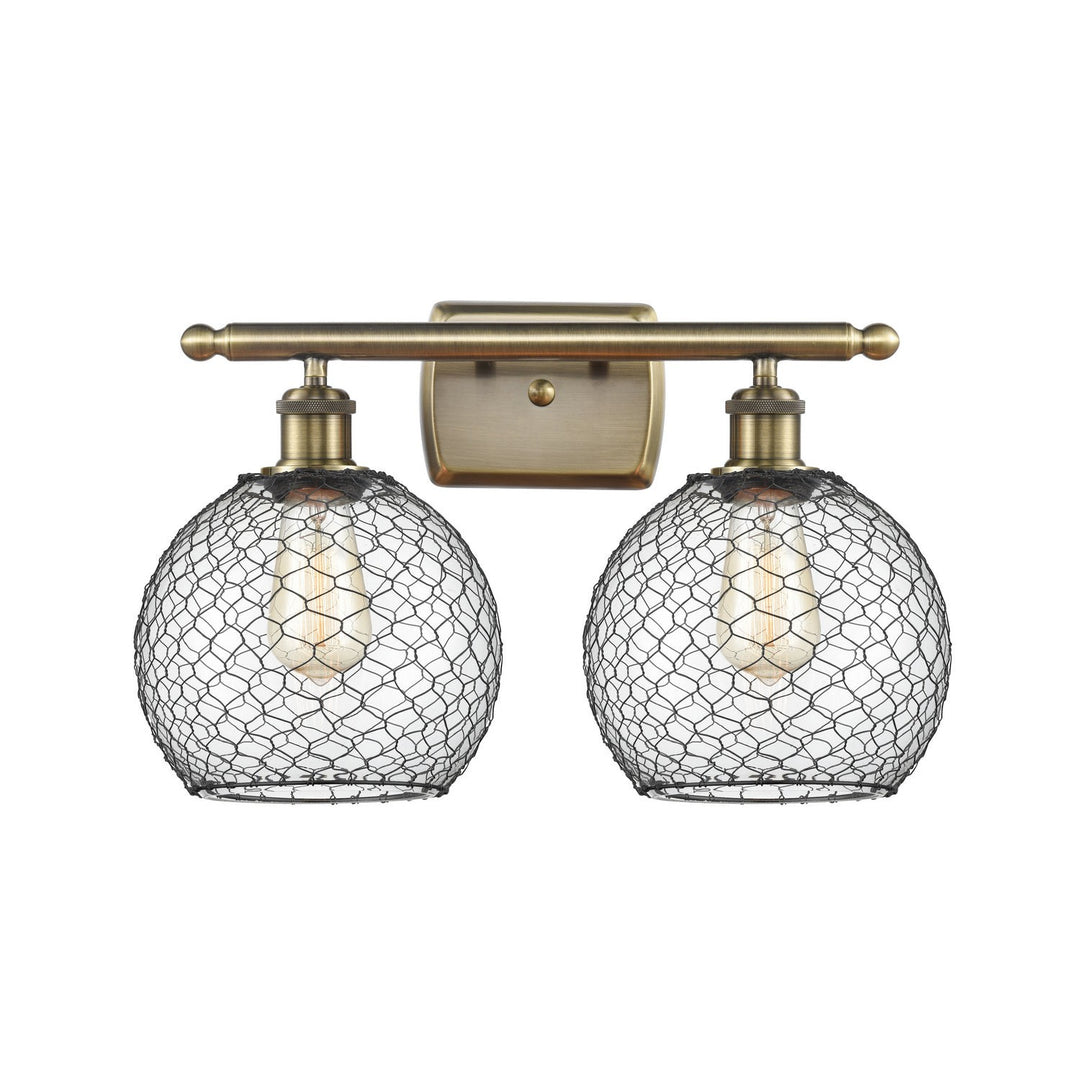 Innovations Ballston 516-2W-AB-G122-8CBK-LED Bath Vanity Light 16 in. wide - Antique Brass