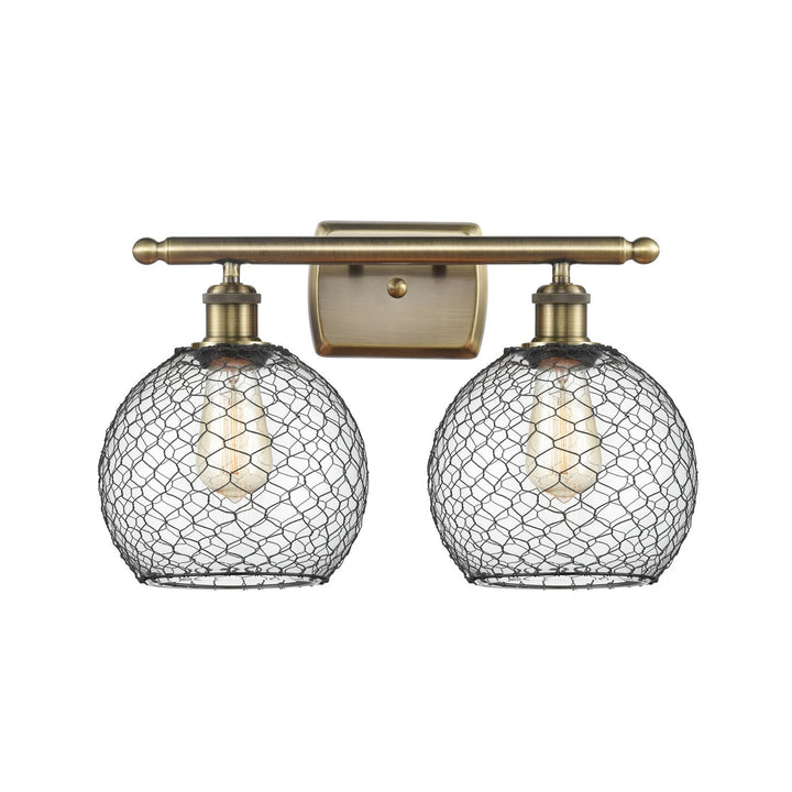 Innovations Ballston 516-2W-AB-G122-8CBK-LED Bath Vanity Light 16 in. wide - Antique Brass