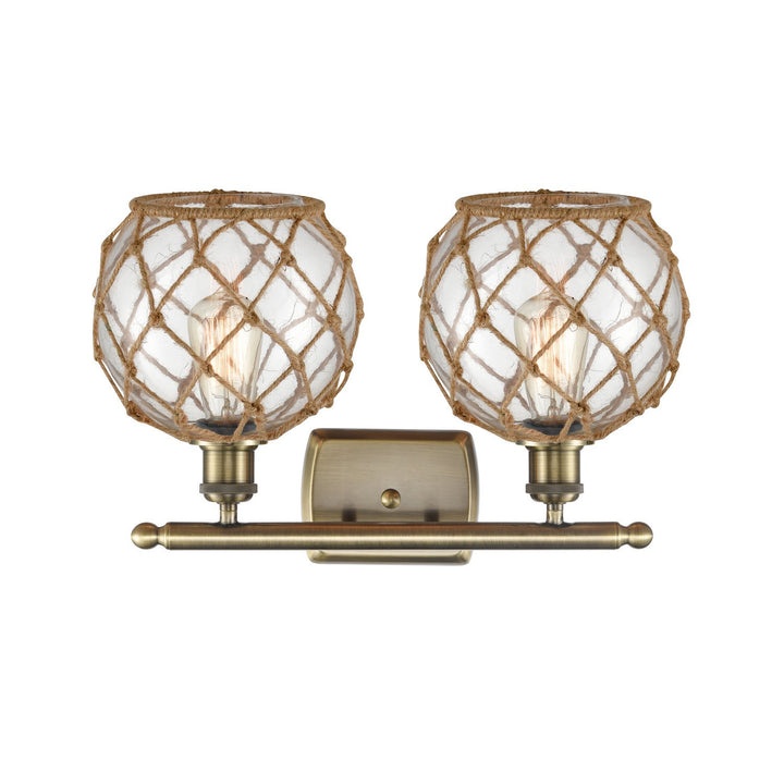 Innovations Ballston 516-2W-AB-G122-8RB-LED Bath Vanity Light 16 in. wide - Antique Brass