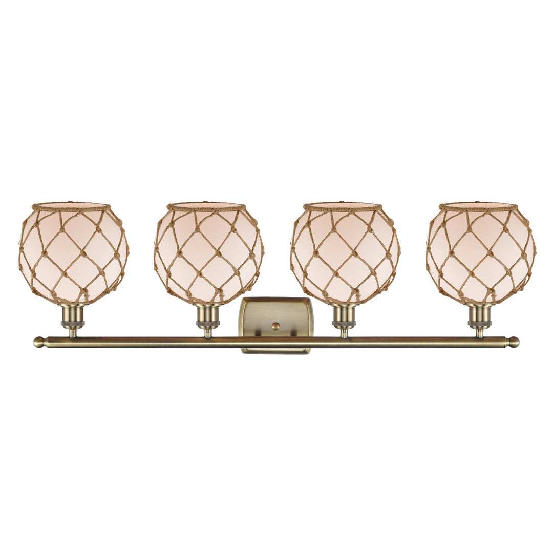 Innovations Ballston 516-4W-AB-G121-8RB-LED Bath Vanity Light 36 in. wide - Antique Brass
