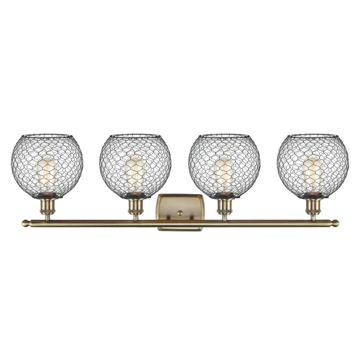 Innovations Ballston 516-4W-AB-G122-8CBK Bath Vanity Light 36 in. wide - Antique Brass