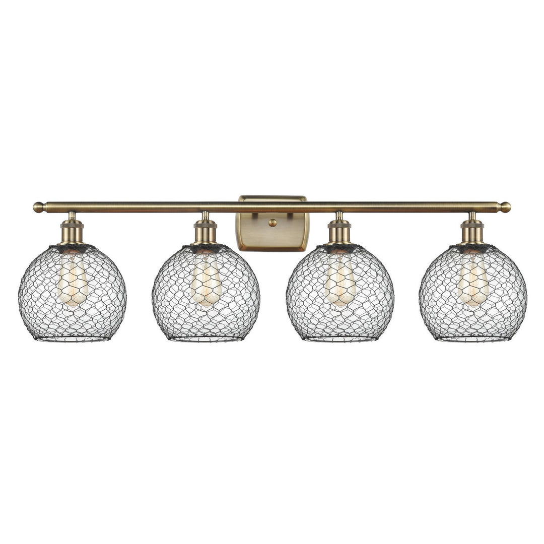 Innovations Ballston 516-4W-AB-G122-8CBK Bath Vanity Light 36 in. wide - Antique Brass