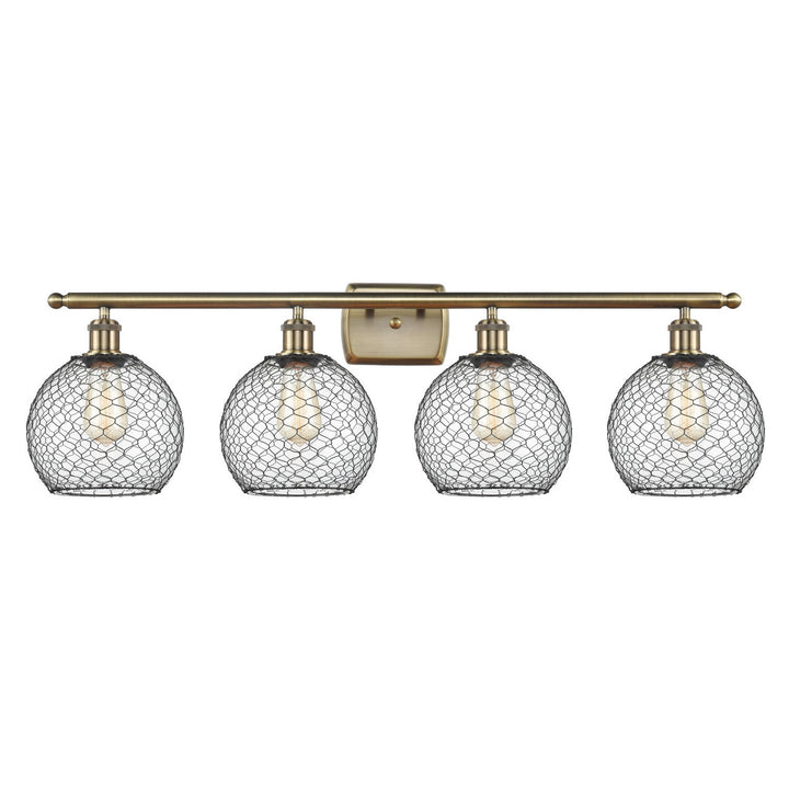 Innovations Ballston 516-4W-AB-G122-8CBK Bath Vanity Light 36 in. wide - Antique Brass