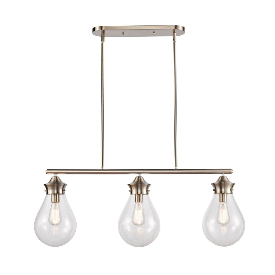 Innovations 414-3I-SN-G4142-8-LED Chandelier Light - Satin Nickel