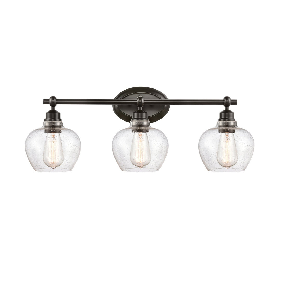 Innovations 438-3W-BK-G4384-LED Bath Vanity Light 28 in. wide - Matte Black