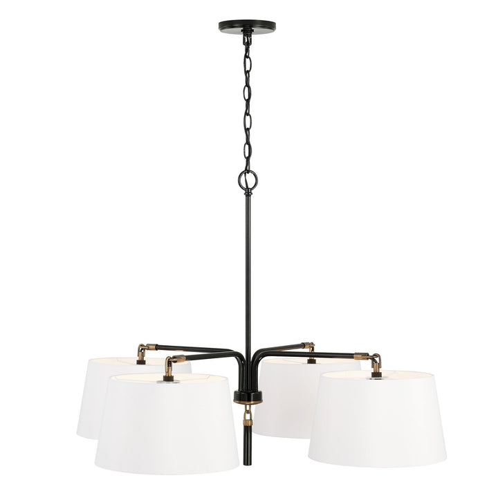 Capital Beckham 441941YA Chandelier Light - Glossy Black and Aged Brass