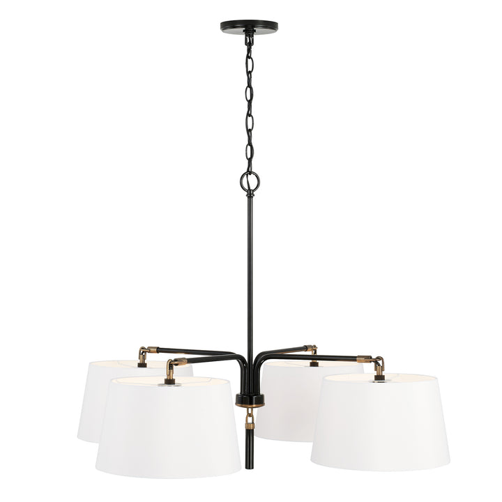 Capital Beckham 441941YA Chandelier Light - Glossy Black and Aged Brass