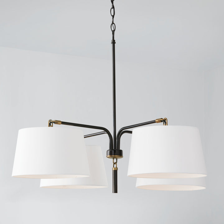 Capital Beckham 441941YA Chandelier Light - Glossy Black and Aged Brass