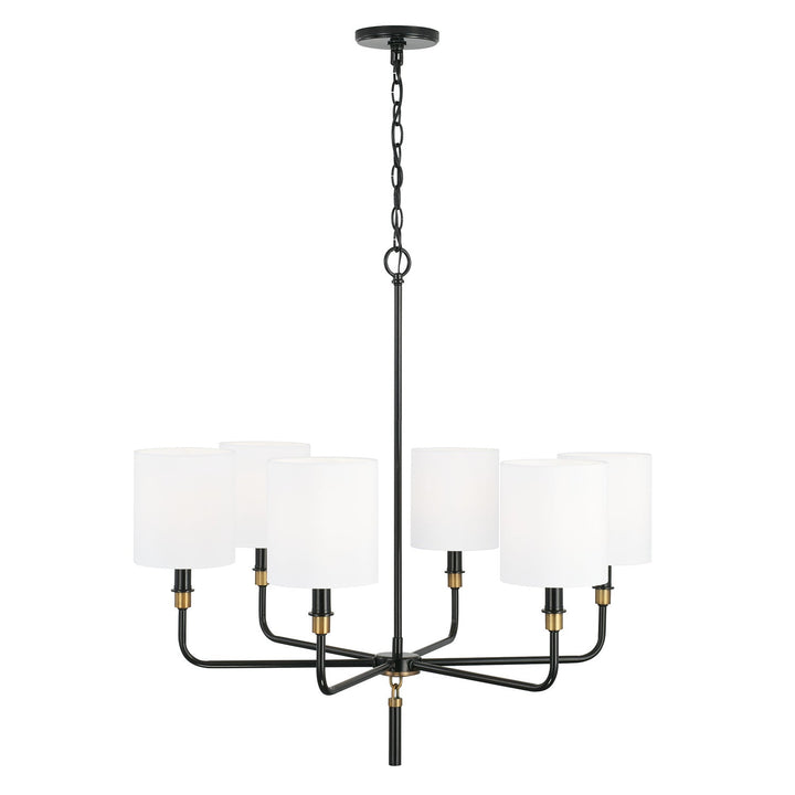 Capital Beckham 441961YA-702 Chandelier Light - Glossy Black and Aged Brass